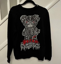 PHILIPP PLEIN Sweatshirt Mens Limited Edition Teddy Bear Crew Neck Black Size S