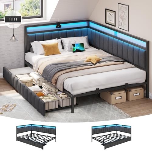 Double bed frame with - double,