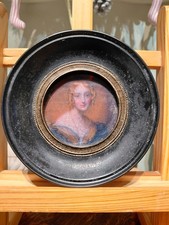 Antique Miniature Portrait Of