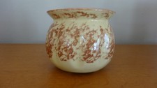 Vintage Yellow ware Pottery Bowl Splatter ware Brown spongeware 5 x 5 ceramic