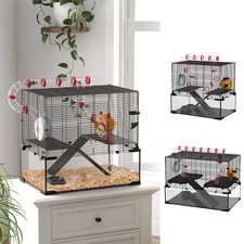 Hamster Cage, Gerbil Cage w/ Deep Glass Bottom, Tunnels