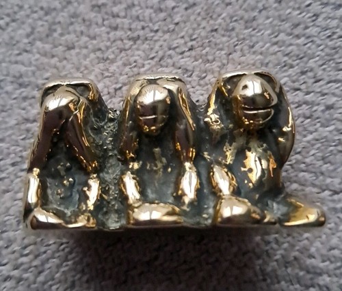 Vintage brass three wise - brass,