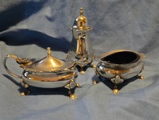 Solid silver 3-piece cruet