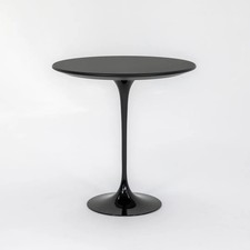 2022 Knoll Saarinen Tulip Pedestal Round Side Table with 20" Black Laminate Top
