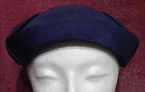 Vintage blue pillbox hat with - blue,