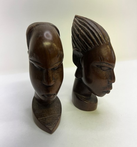 Carved african heads - carved, from