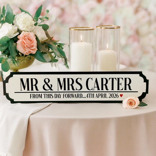 Personalised wedding road sign - wedding,