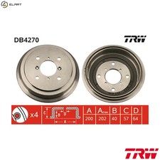 2x BRAKE DRUM DB4270 FOR