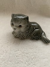 Vintage Goebel Grey Persian Kitten Cat Figurine 3" Long W. Germany 31116