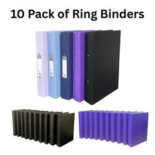 10 Pack A4 Ring Binder Files Folders, 2 Ring School, Office File Ring Folders