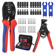 10Pair Solar Crimp Tool Connector Spanner PV Crimper Wire Stripper Crimping Kits