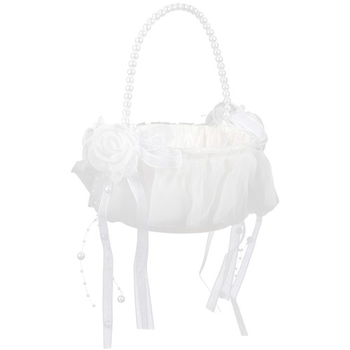 Elegant white wedding basket - white,