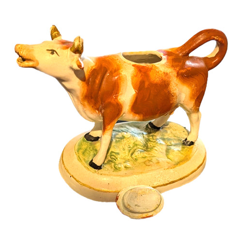 Antique staffordshire cow - staffordshire,