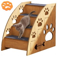 4 Steps Pet Ramp Wooden Dog