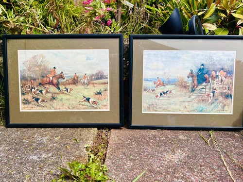 Horse hounds hunting print j - horse,