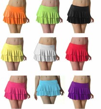 Ladies Girls Neon Stretchy Sexy Hot Rara Women Mini Short Skirt Dance Gym 