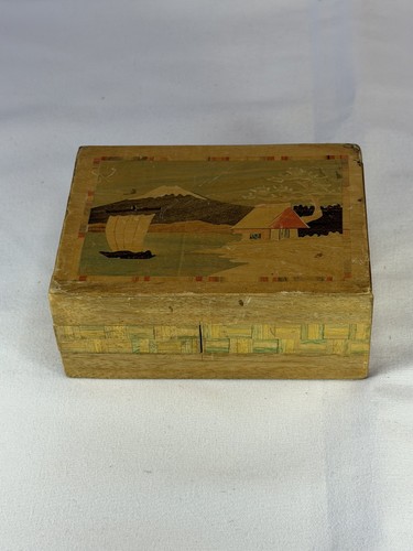 Vtg japanese inlaid wood - japanese,