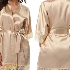 Soft Faux Ice Silk Bathrobe