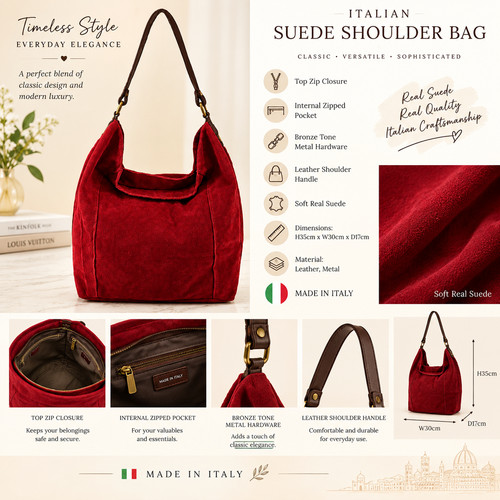 Real suede bucket shoulder bag - bucket,