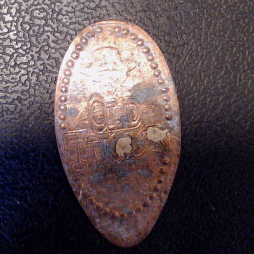 Old press coin elongated - press,