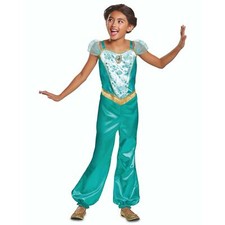 Kids Official Disney Classic Princess Jasmine Costume Girls Aladdin Fancy Dress