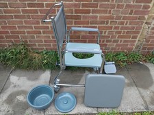 Mobile Wheeled Commode Wheelchair With Footrests Glide out Toilet  Sku K41