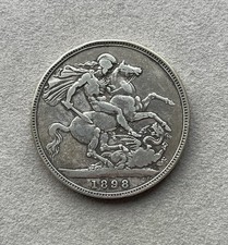 1898 Queen Victoria Crown Sterling Silver Coin