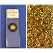 Antique Opaque Microscope Slide. Gold Dust Africa . By Beck.