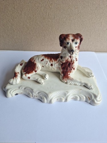 Antique staffordshire red dog - antique,