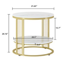 Marble Topped Sofa Side Tables Minimalist Gold Legs Vintage Living Room Art Deco