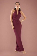 Misspap Wine Bridesmaid Dress