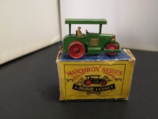 B421-MATCHBOX LESNEY No1A CURVED CANOPY DIESEL ROAD ROLLER AND MOKO SCRIPT BOX