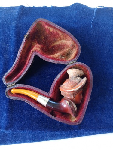 Antique carved meerschaum lady - antique,
