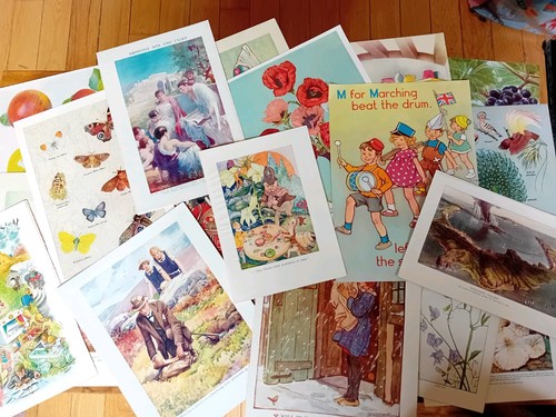 Vintage book pages plates - 20,