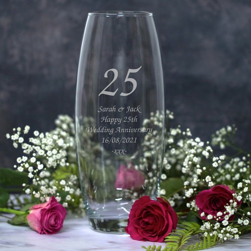 Personalised glass vase - glass, for