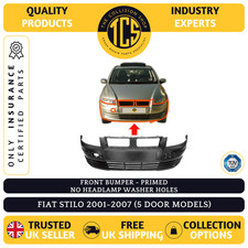 FIAT STILO 2001-2007 FRONT BUMPER PRIMED (5 DOOR) NO WASHER INSURANCE CERTIFIED