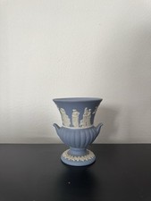 Wedgewood Jasper Ware Blue Small Urn Bud Vase  8.5cm H