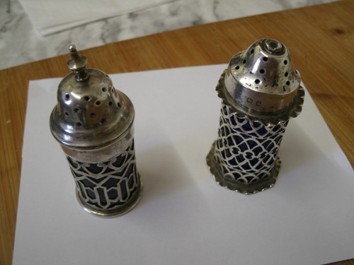 Antique sterling silver salt - sterling,