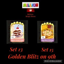 ? Mono_poly Go Golden Blitz Stickers Cards 5⭐ Black Forest Cake/Big Blue Cheese
