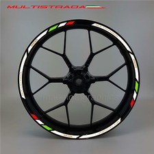 Ducati Multistrada 1200 reflective motorcycle wheel decals rim stickers stripes