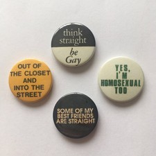 4 LGBT Badges, Lesbian Gay