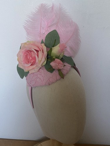 Pink lace rose feather - rose,