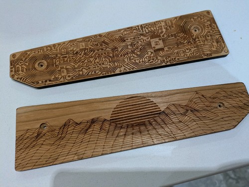 Solid cherry wood - cherry, engraved