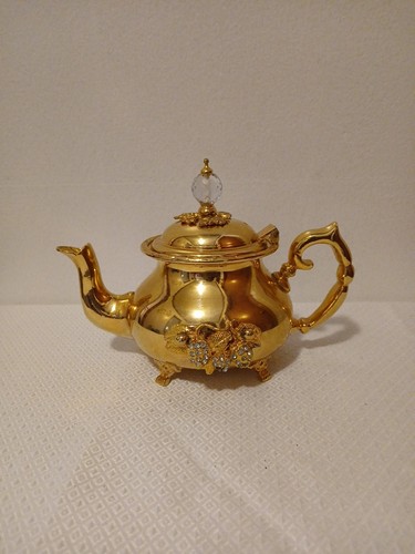 Gold moroccan teapot - moroccan,