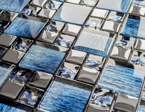 Blue iridescent glass - glass, foil