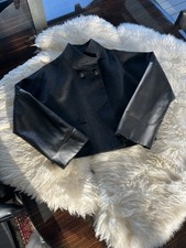 Hardy Amies Vintage Cropped Jacket with Leather Sleeves