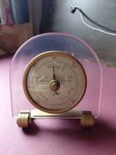 Smiths (Art Deco 1930s?) Brass(?) / Glass Desk Barometer