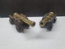 Pair Of Desk Cannons, Cast Iron And Brass 20cm Long 7.5cm Wise 9cm High (R4B2S4)