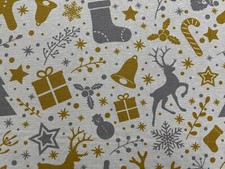 Christmas Stags Cotton  Fabric