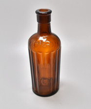 Beautiful Antique Poison Bottle Ribbed Brown